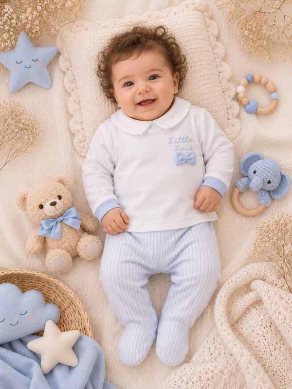 Baby 2Teiler - Hellblau/Weißtönen
