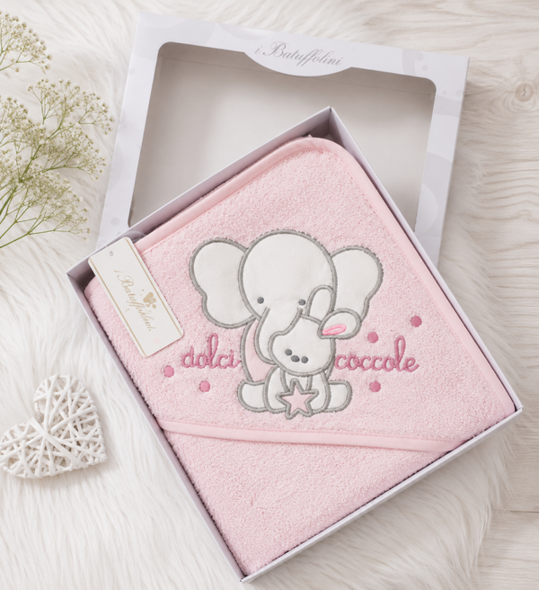 Baby - Kapuzenbadetuch Rosa