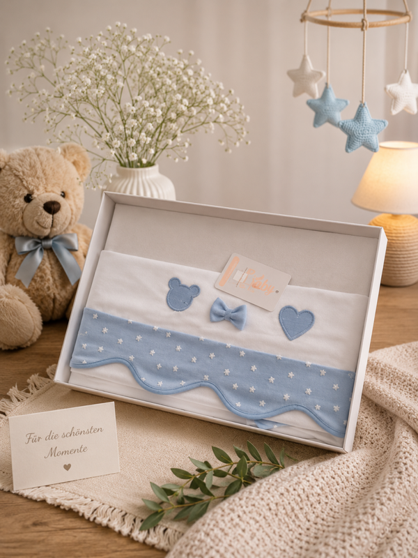 Bettwäsche-Set für Babywiege in Blau