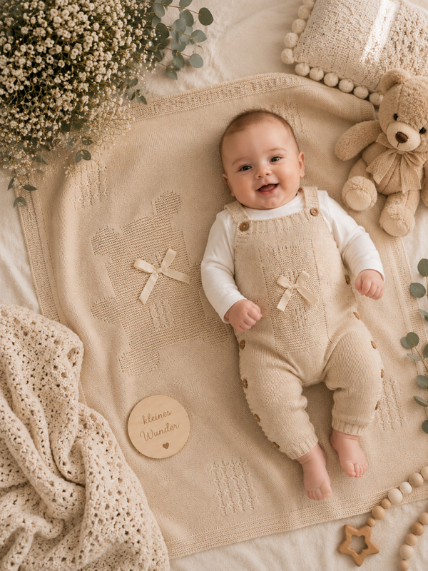 Teddy Bär -Set Beige mit Decke