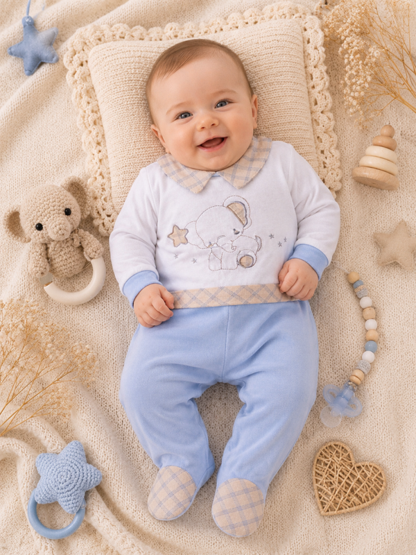 Baby 2Teiler - Hellblau/Beigetöne