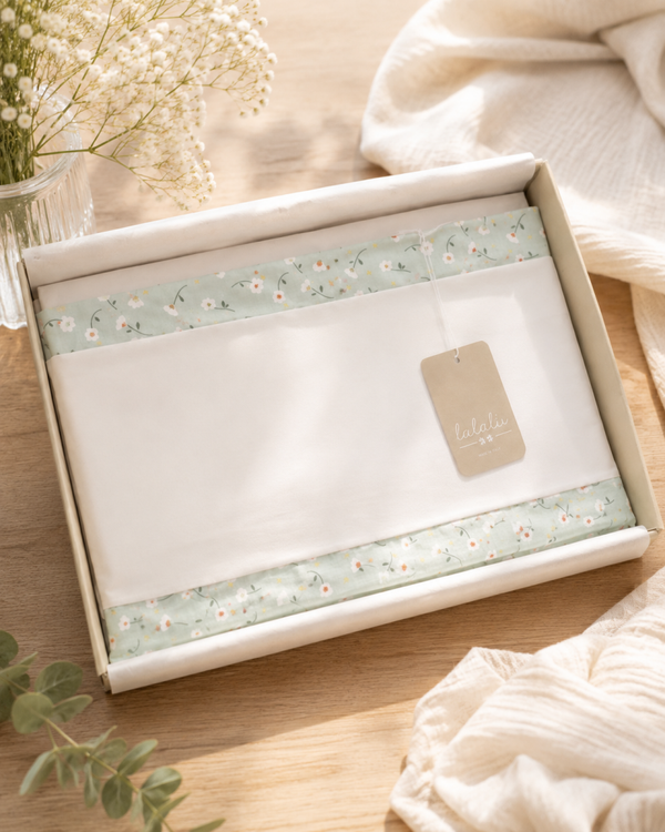 Kinderwagen Baby-Bettwäsche mit floralem Muster in Mint