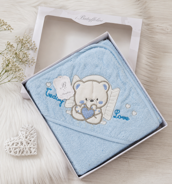 Baby-Kapuzenbadetuch  Blau