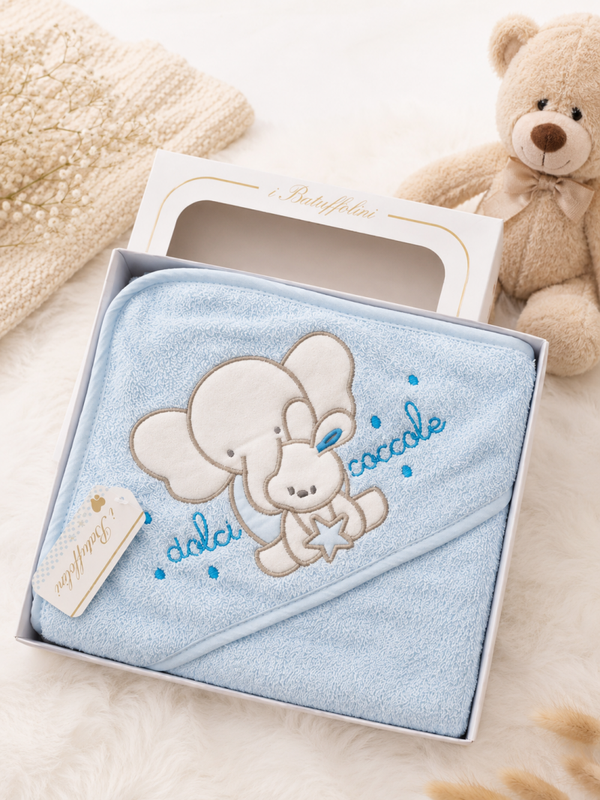 Baby -Kapuzenbadetuch Blau