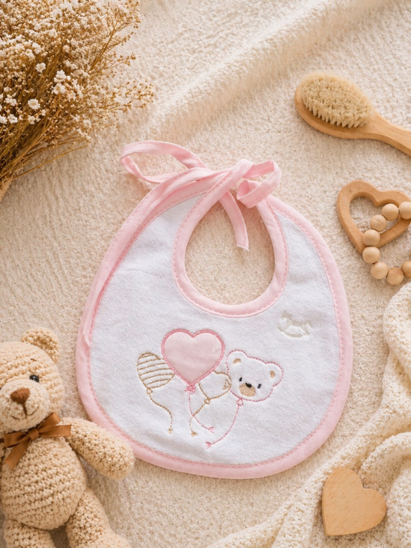 Baby Lätzchen mit süßen Bärchen in Rosa