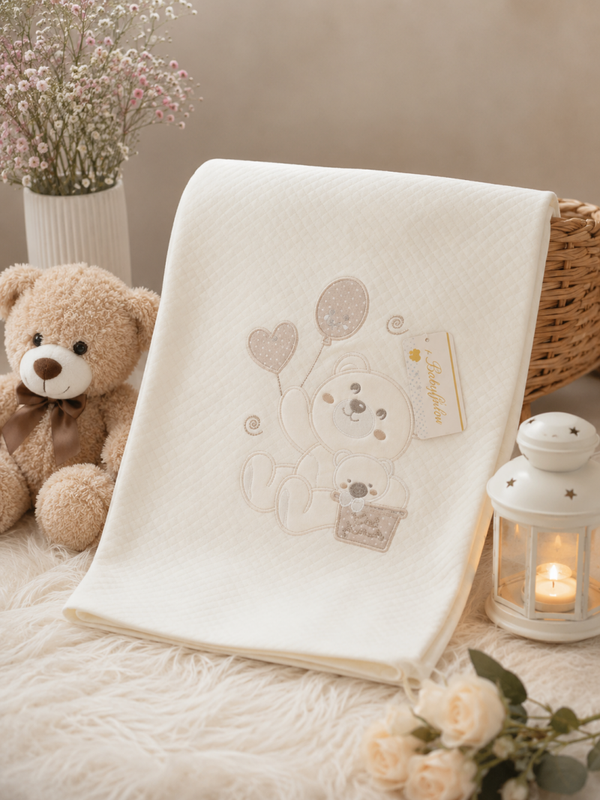 Baby- Decke in Beige 100%Baumwolle