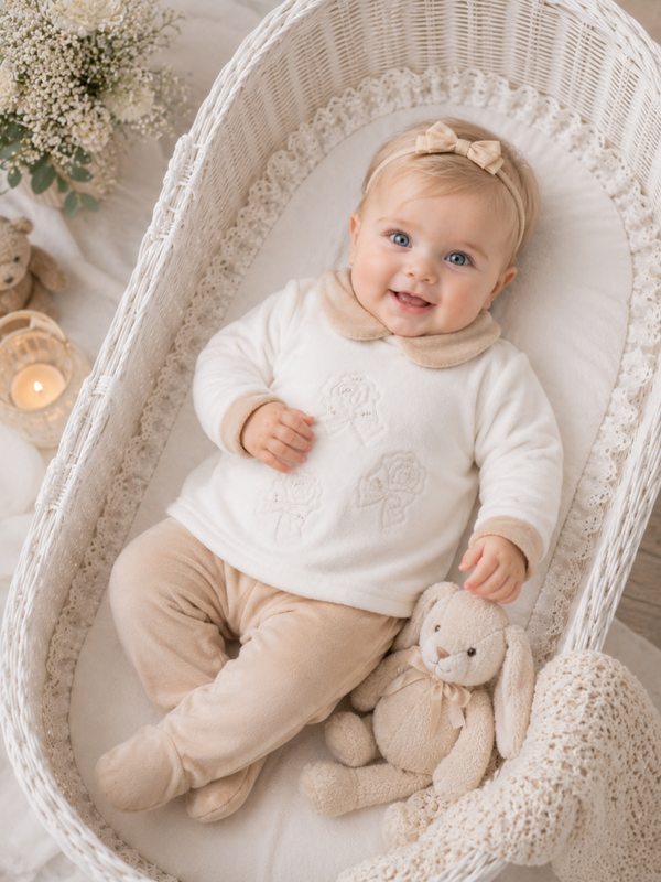 2- Teiliges Babyset in Creme & Beige