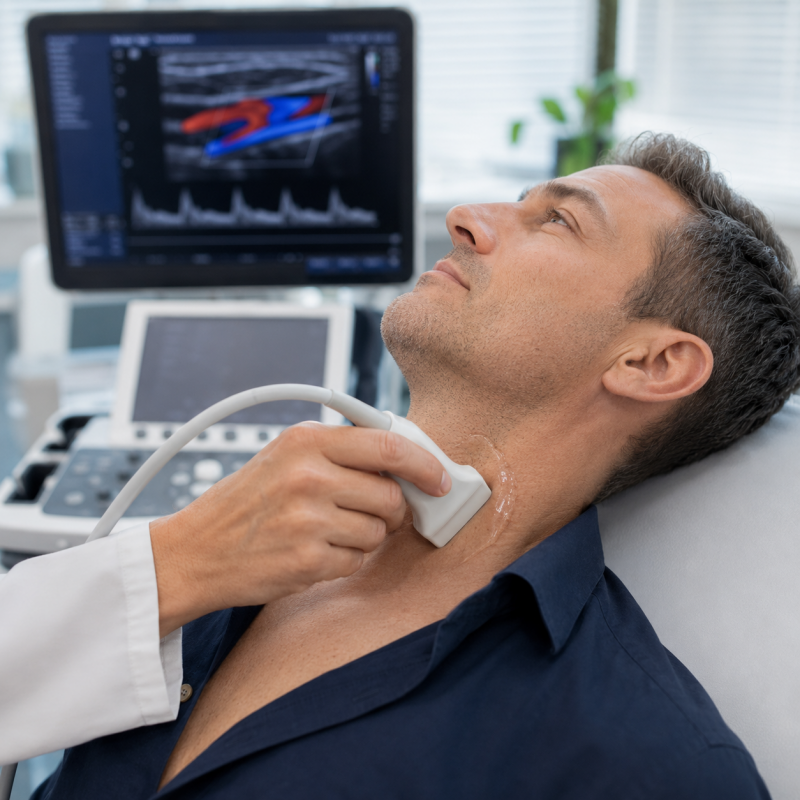 Examen écho-Doppler des carotides et des vaisseaux au cabinet de cardiologie