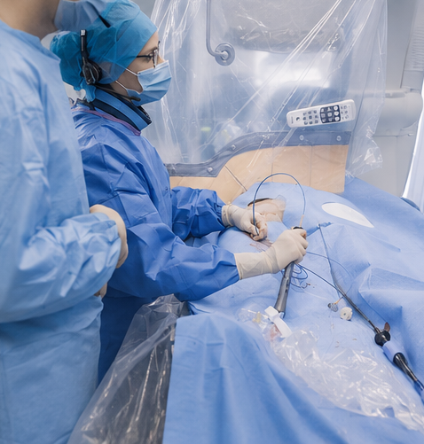 Procédure d’ablation d’un trouble du rythme en salle de rythmologie
