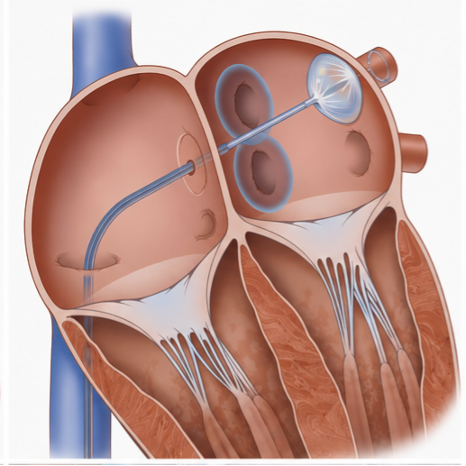 Schéma d’une ablation par cathéter de la fibrillation atriale