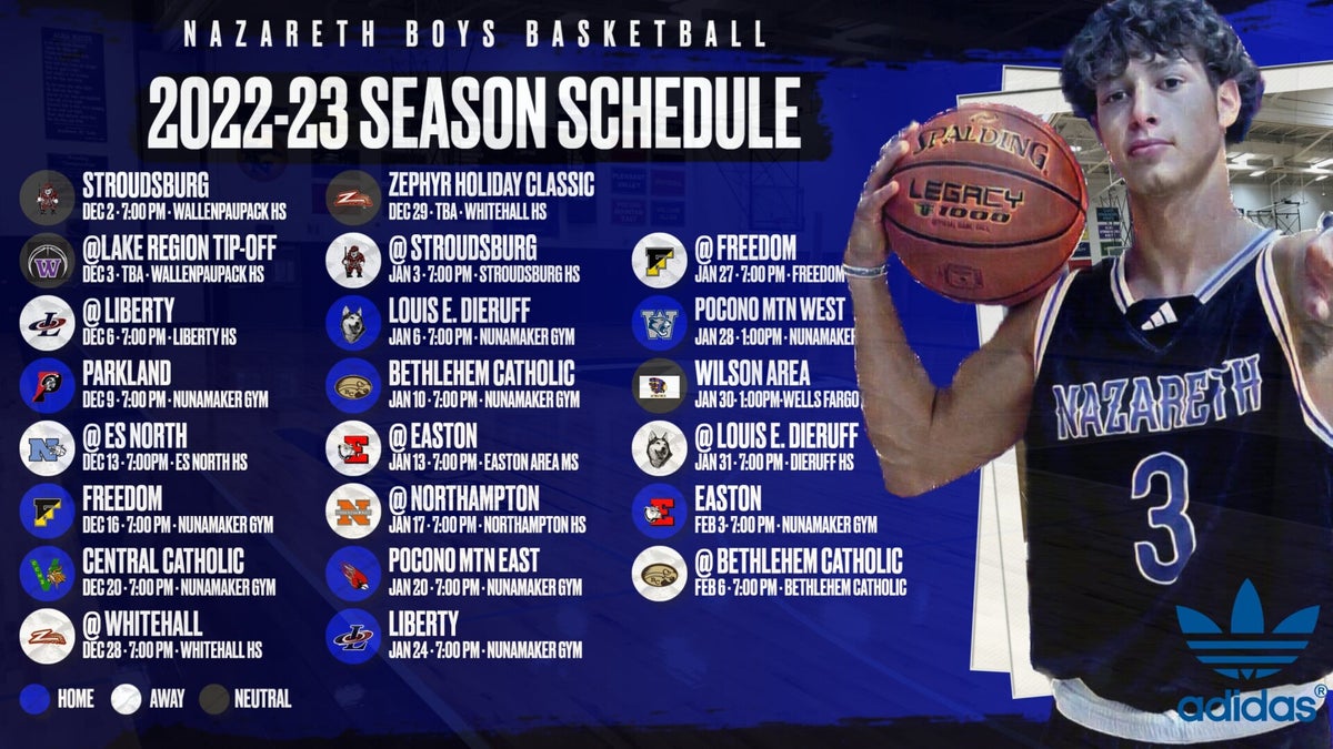 FINAL 2023 Boys Basketball Schedule and Roster The Face of Nazareth School District