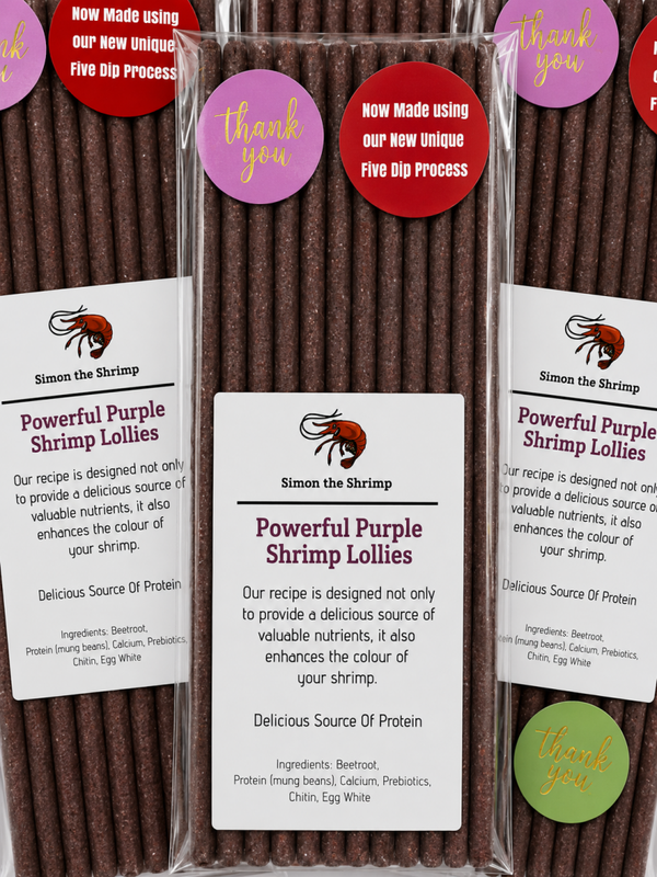 Simon the Shrimp – Powerful Purple Shrimp Lollies