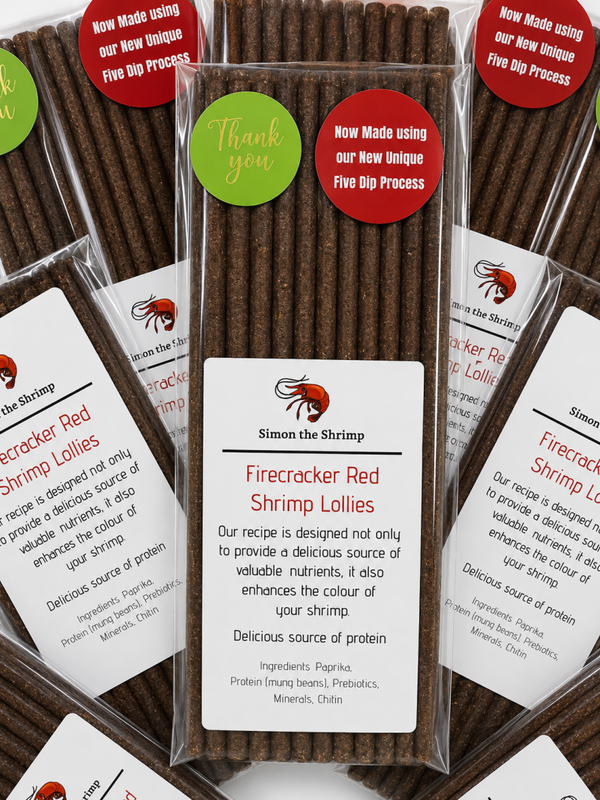 Simon the Shrimp – Firecracker Red Shrimp Lollies