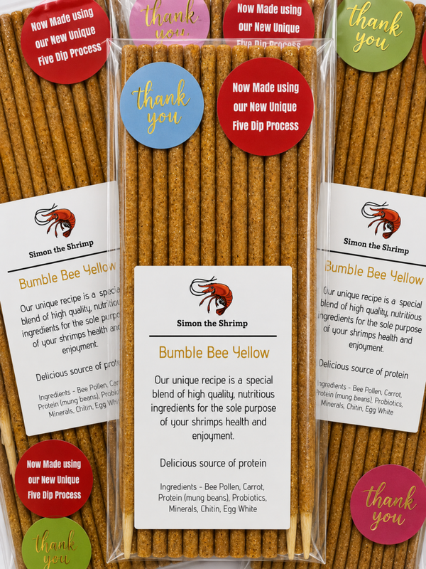 Simon the Shrimp – Bumble Bee Yellow Shrimp Lollies
