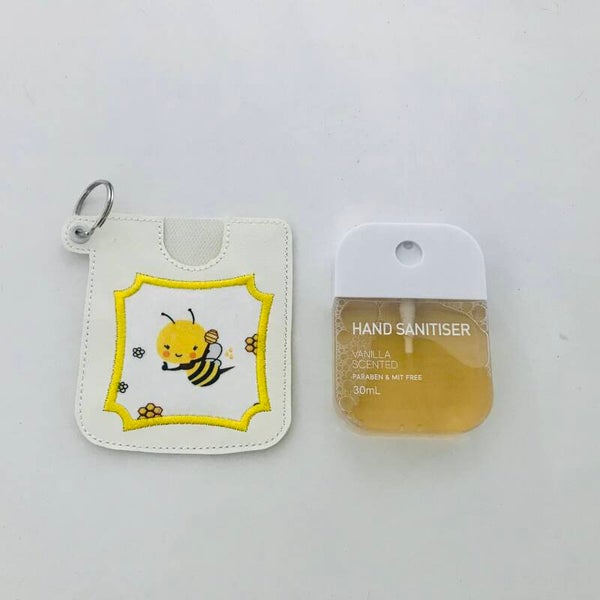 Bee 30ml Hand Sanitiser Holder Embroidery Design,