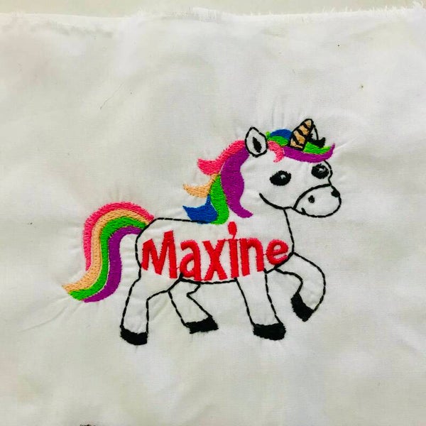 Personalised Unicorn Embroidery Design