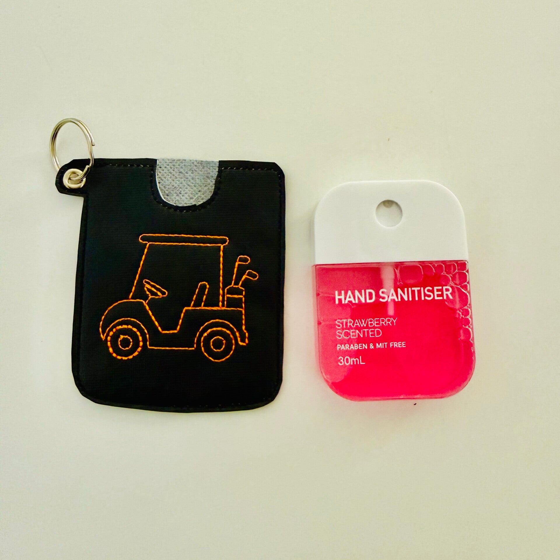 Golf Cart Square Sanitiser 30ml Embroidery Design