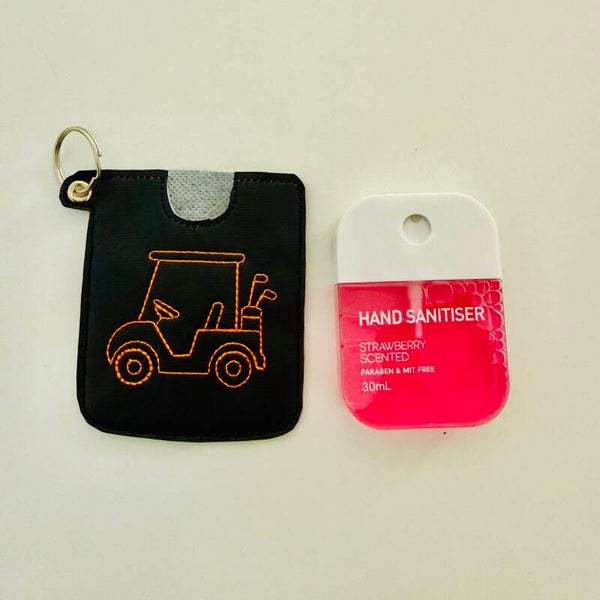 Golf Cart Square Sanitiser 30ml Embroidery Design