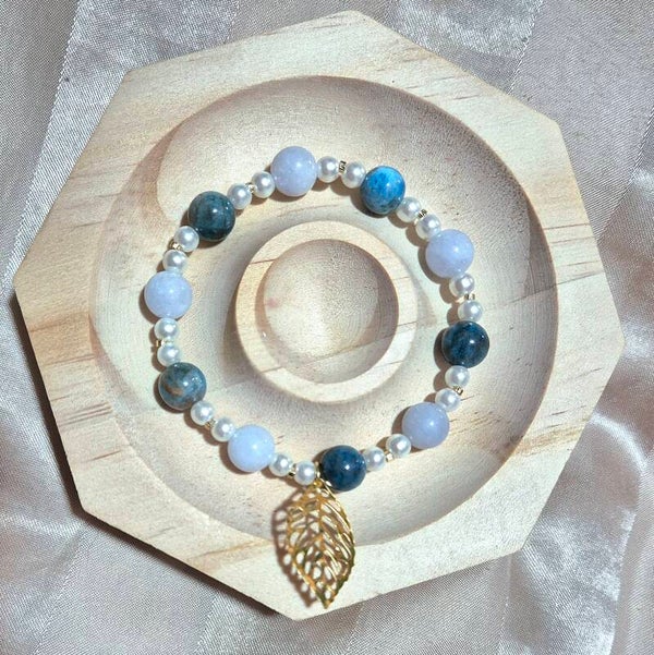 Bracelet en aigue marine et apatite