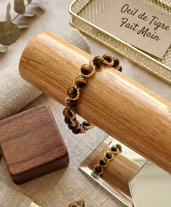 Bracelet avec pierre d'oeil de tigre