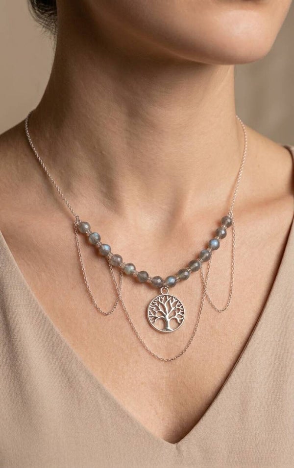 Collier arbre de vie et labradorite