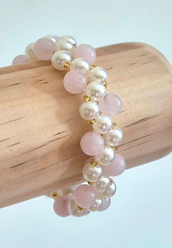 Bracelet en quartz rose