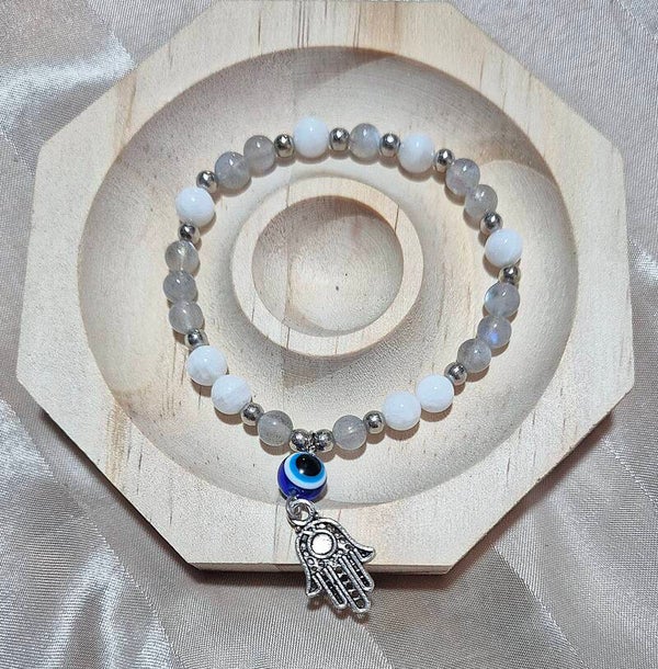 Bracelet en labradorite et pierre de lune