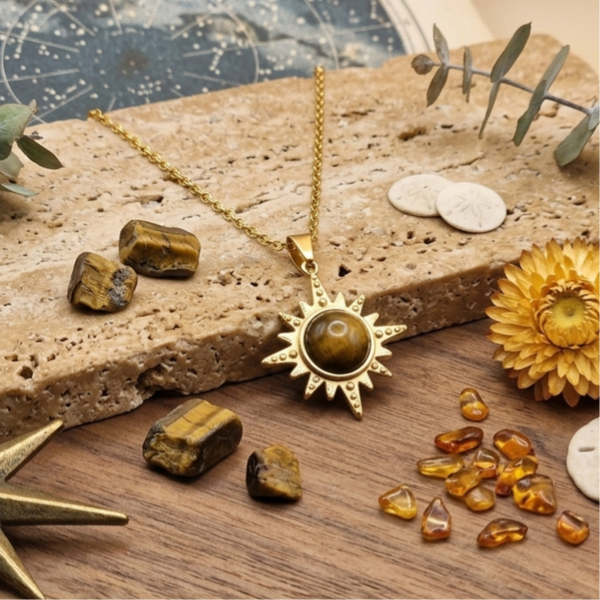 Collier étoile en oeil de tigre