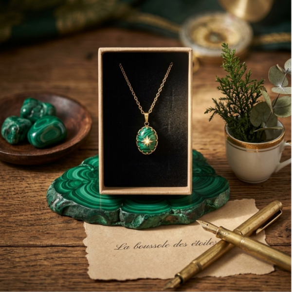 Collier en malachite