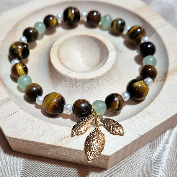 Bracelet oeil de tigre et aventurine