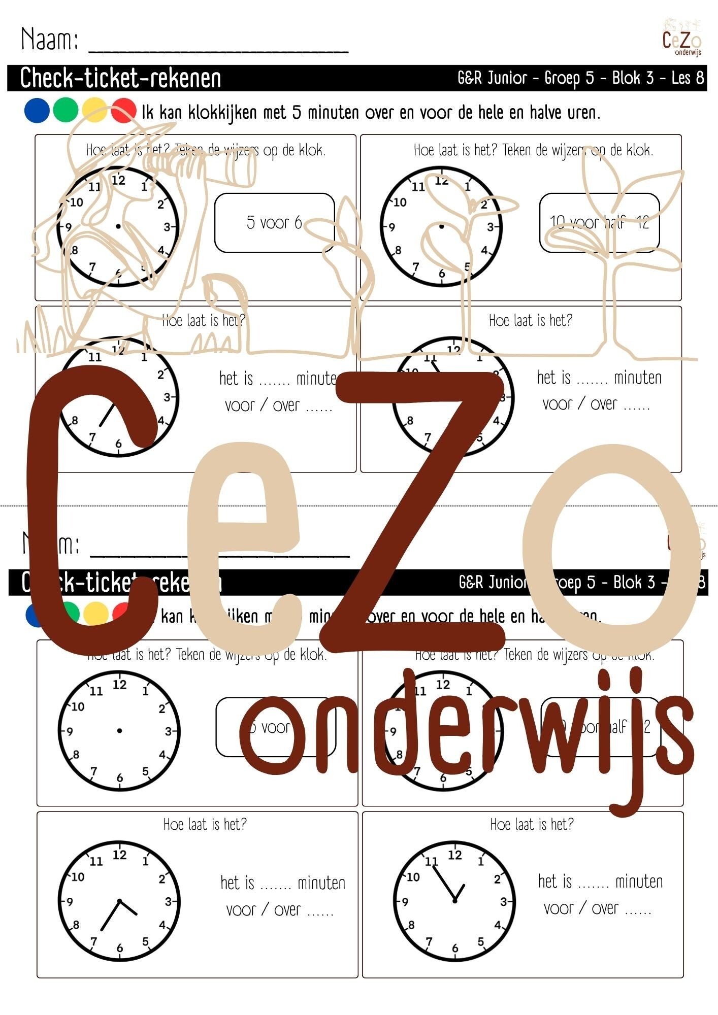 Check-ticket - Groep 5 - G&R Junior - Blok 3