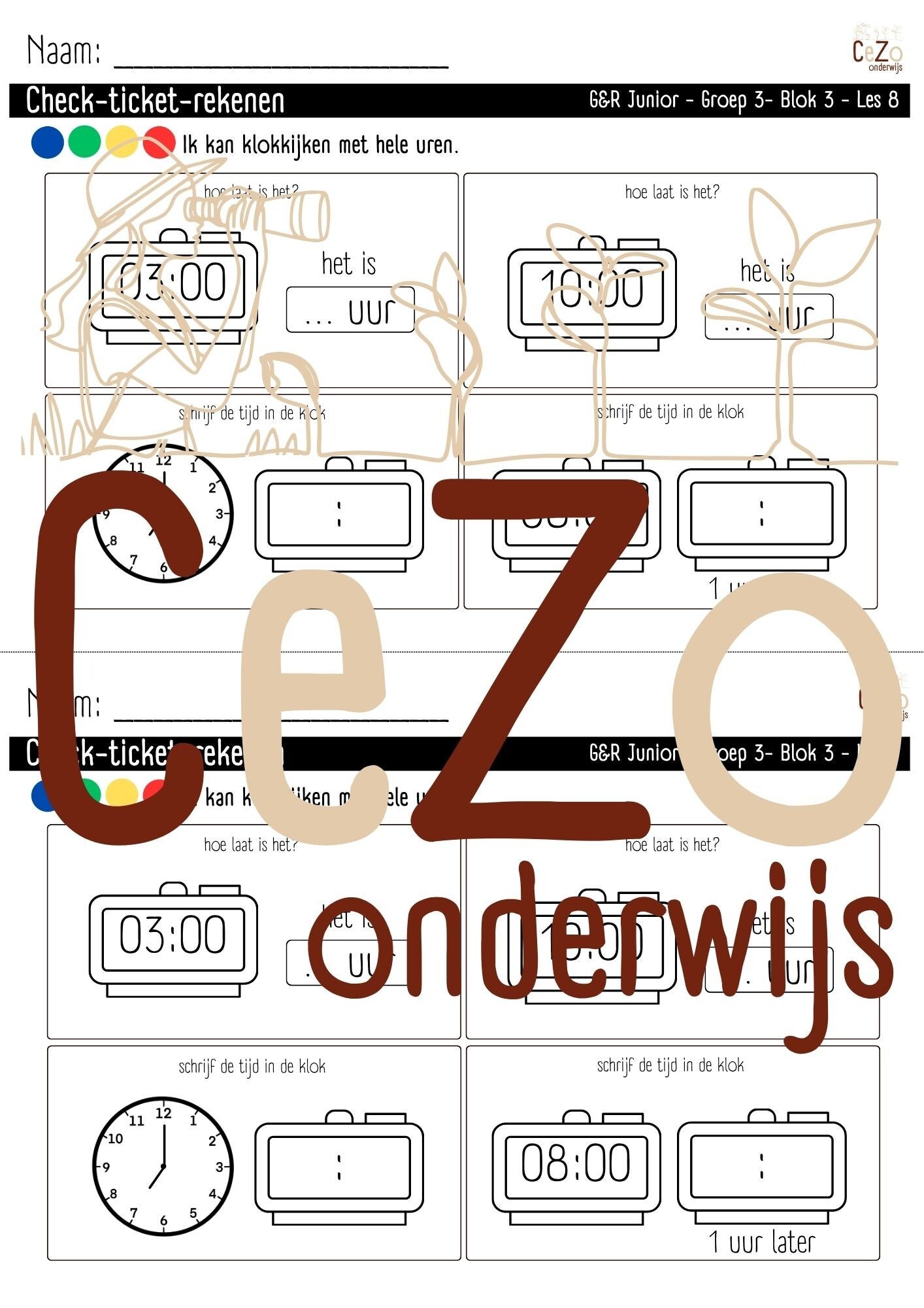 Check-ticket - Groep 3 - G&R Junior - Blok 3