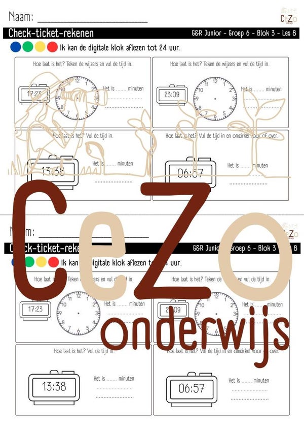 Check-ticket - Groep 6 - G&R Junior - Blok 3
