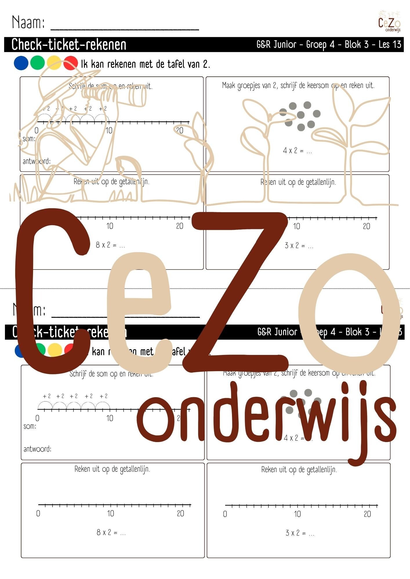 Check-ticket - Groep 4 - G&R Junior - Blok 3