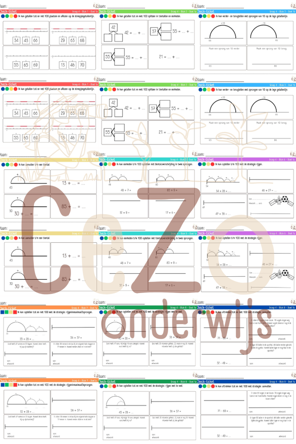 Bundel Check-tickets - Groep 4 - WIG5 - Blok 1 t/m 9