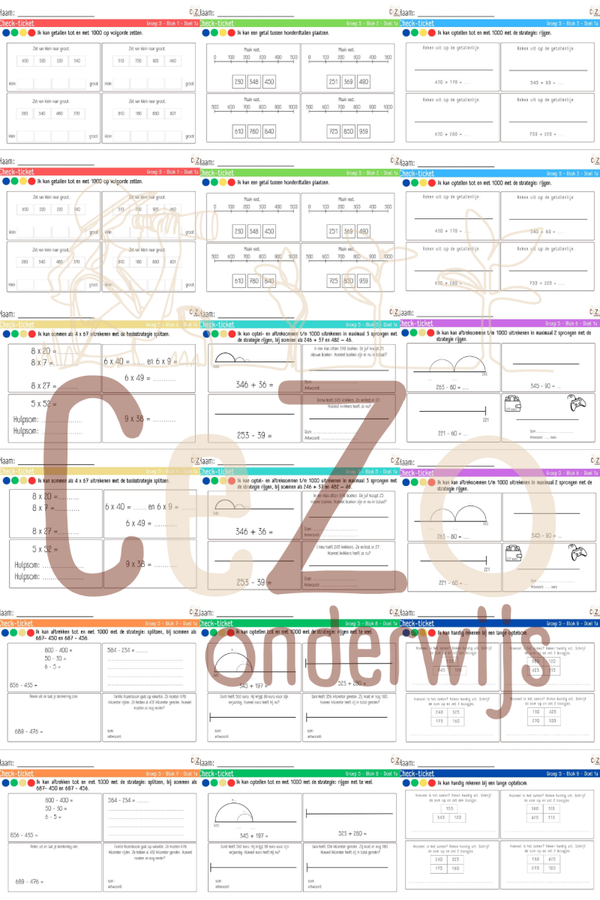 Bundel Check-tickets - Groep 5 - WIG5 - Blok 1 t/m 9