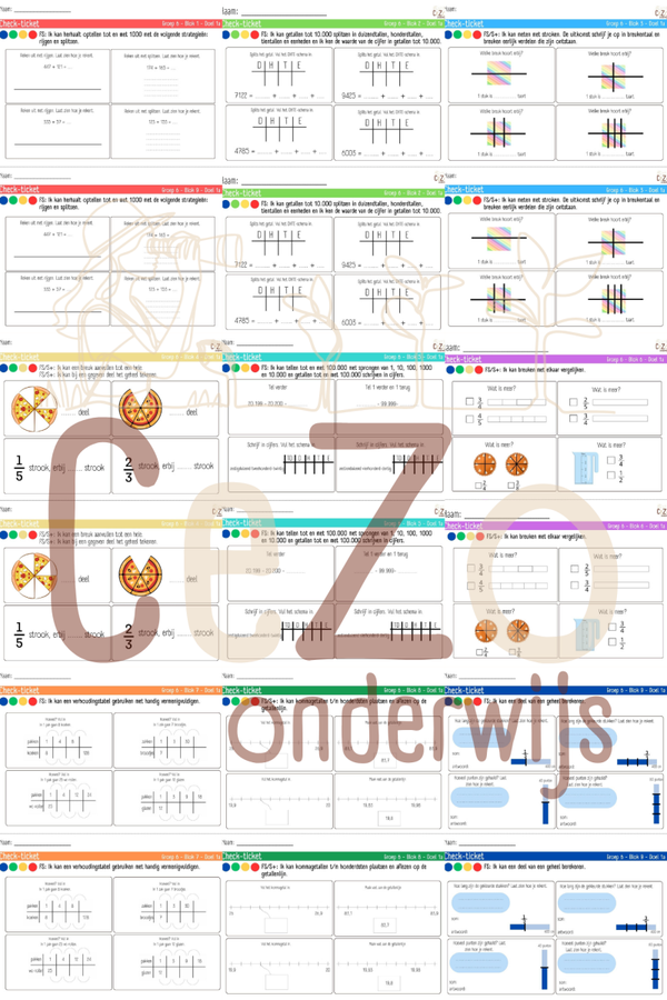 Bundel Check-tickets - Groep 6 - WIG5 - Blok 1 t/m 9
