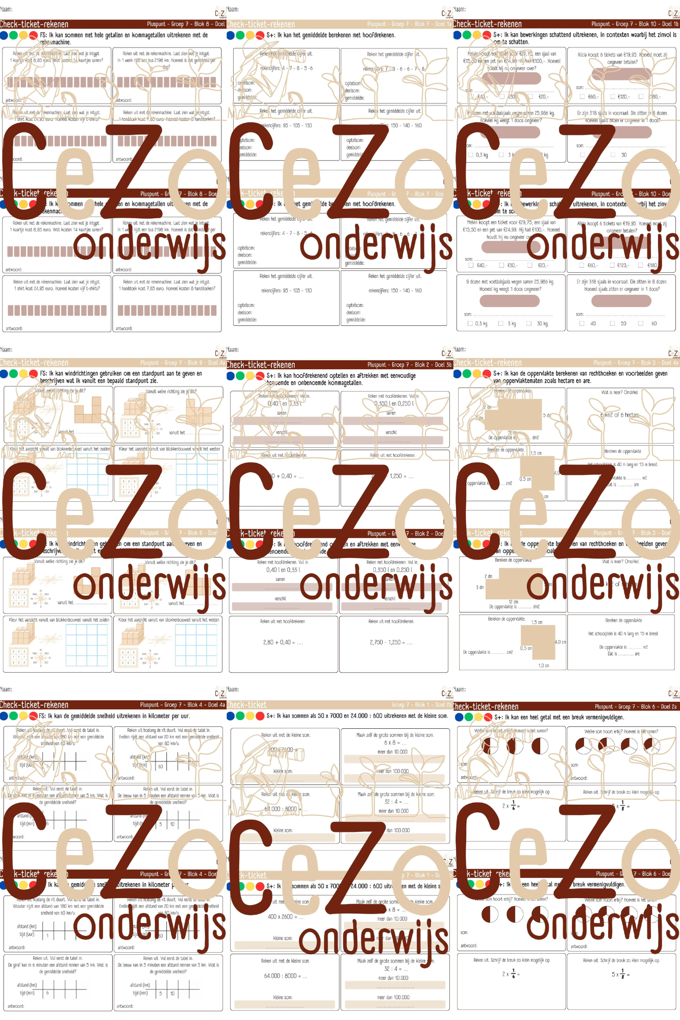 Bundel Check-tickets - Groep 7 - PLUSPUNT - Instap t/m blok 10 - 4.1