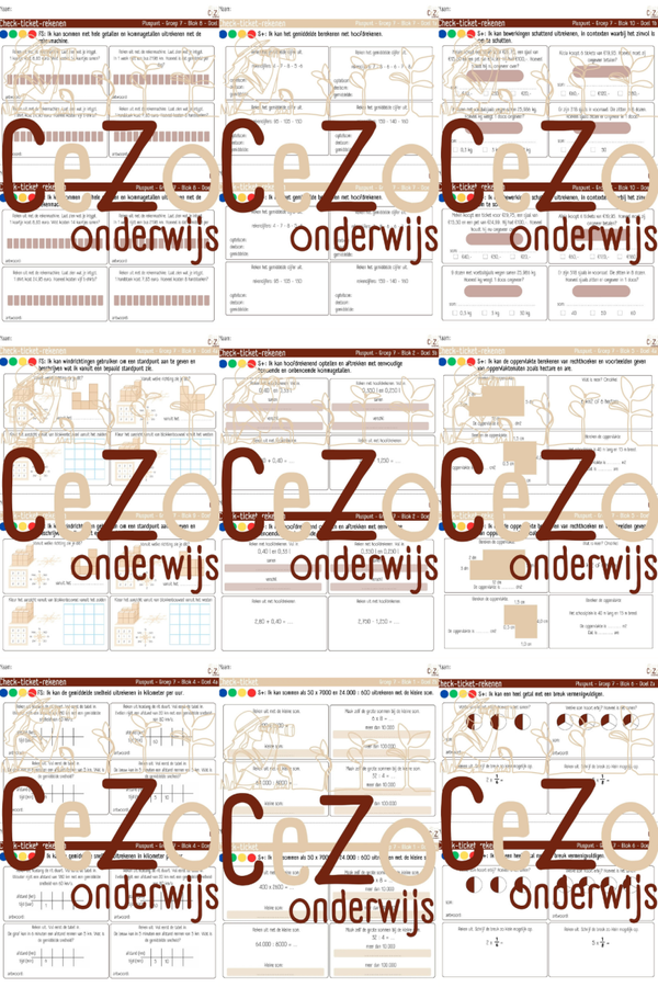 Bundel Check-tickets - Groep 7 - PLUSPUNT - Instap t/m blok 10 - 4.1