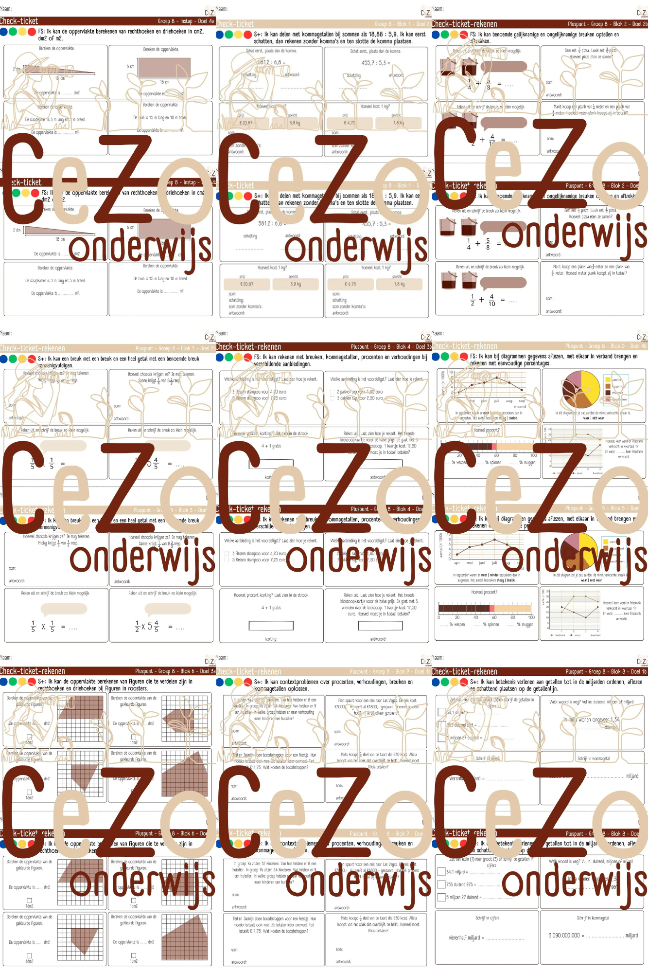 Bundel Check-tickets - Groep 8 - PLUSPUNT - Instap t/m blok 10 - 4.1