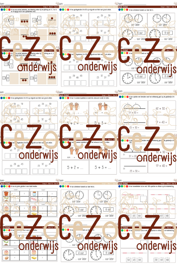 Bundel Check-tickets - Groep 3 - PLUSPUNT - Instap t/m blok 10 - 4.1