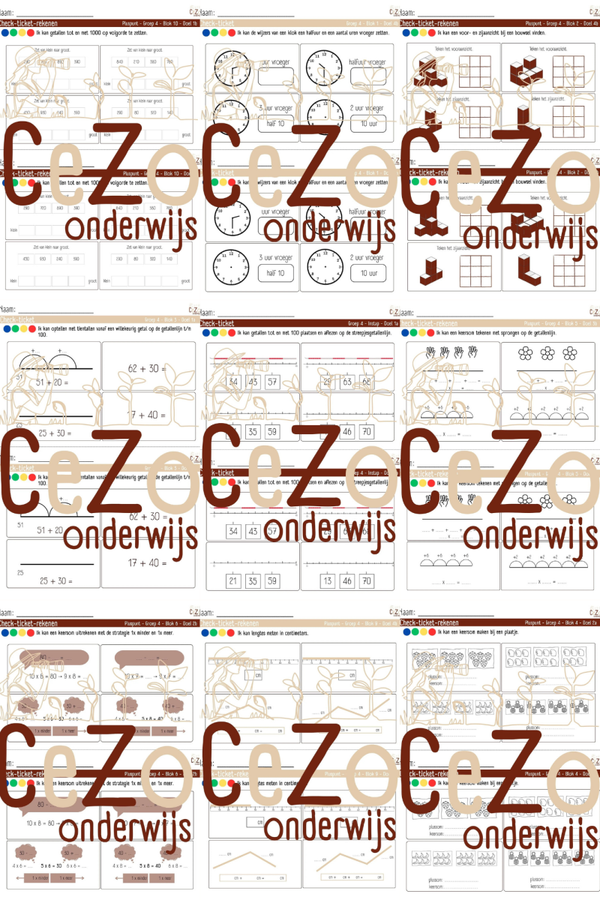 Bundel Check-tickets - Groep 4 - PLUSPUNT - Instap t/m blok 10 - 4.1