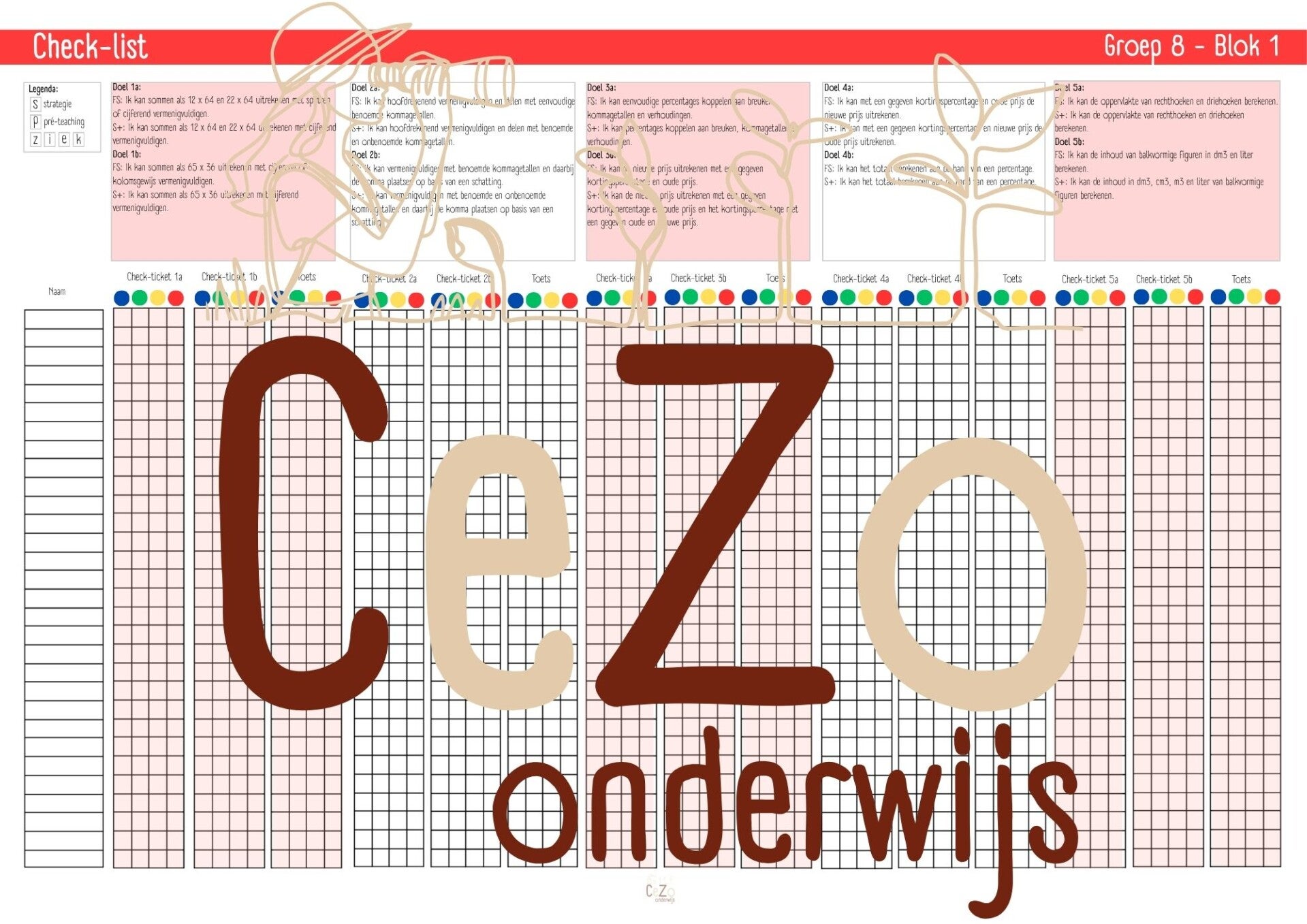 Check-list - Groep 8 - WIG5 - Blok 1 t/m 9 - 5.1