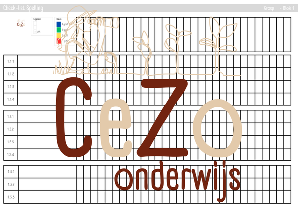 Check-list - Leeg - Spelling - Blok 1 t/m 8
