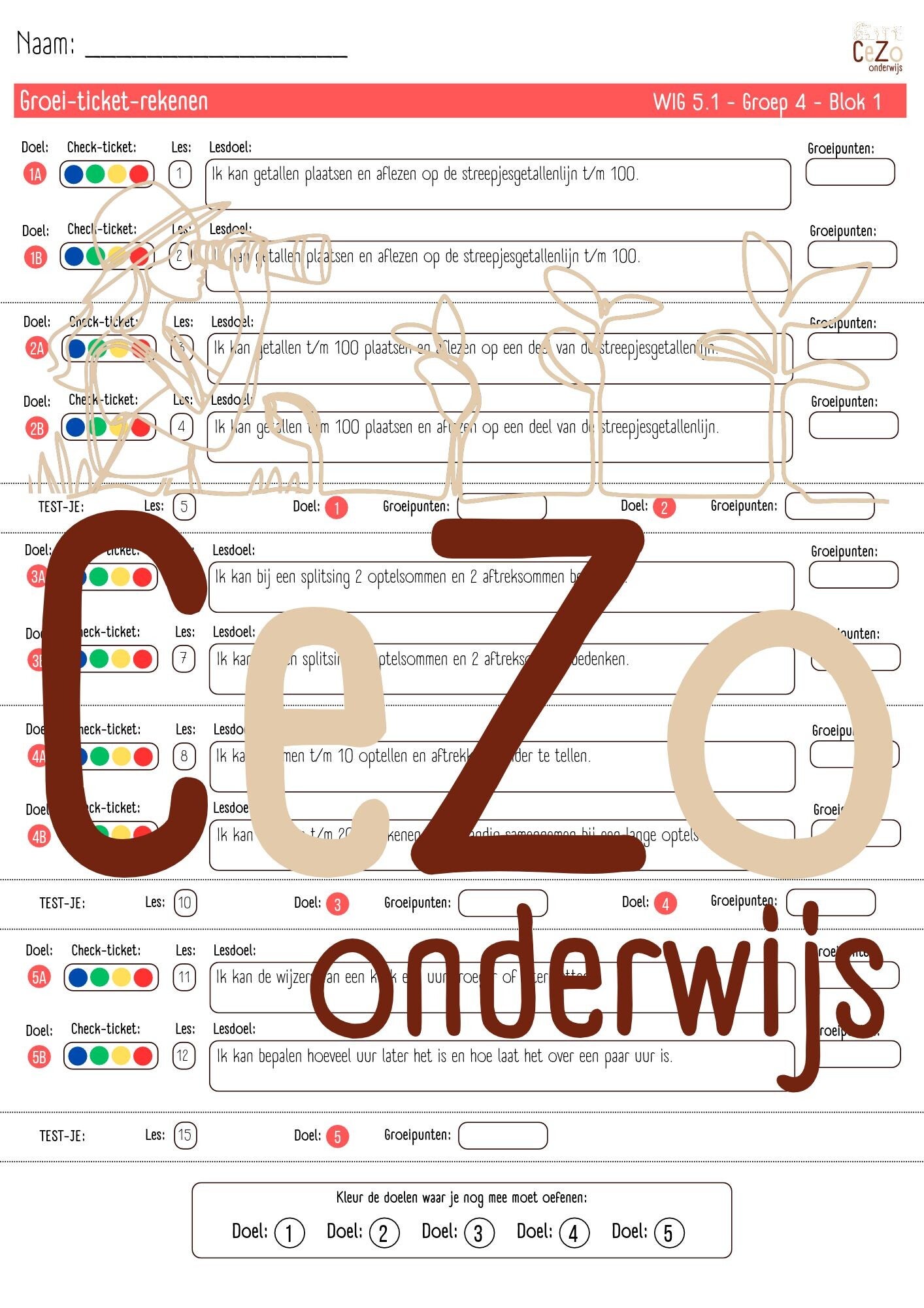 Groei-ticket - Groep 4 - WIG - Blok 1 t/m 9 - 5.1