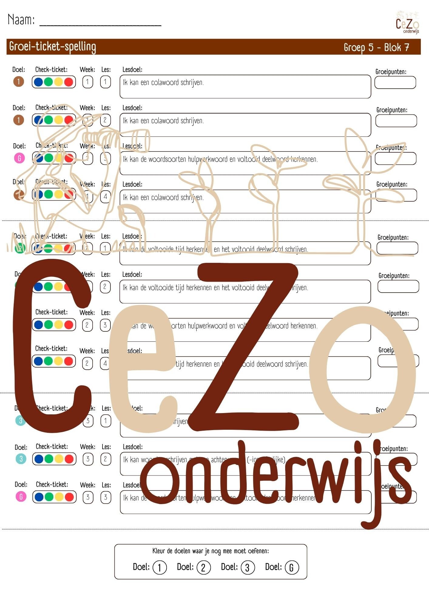Groei-ticket - Groep 5 - STAAL2 - Blok 1 t/m 8