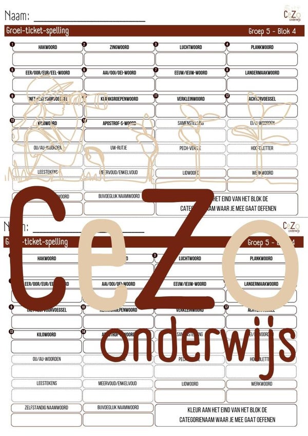 Groei-ticket - Groep 5 - STAAL2 - Blok 1 t/m 8