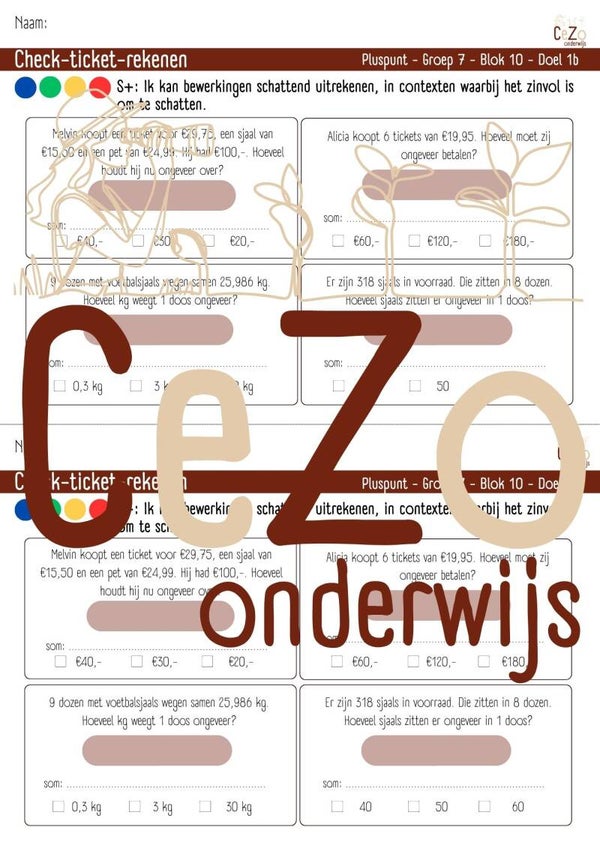 Check-ticket - Groep 7 - Pluspunt - Blok 10 - 4.1