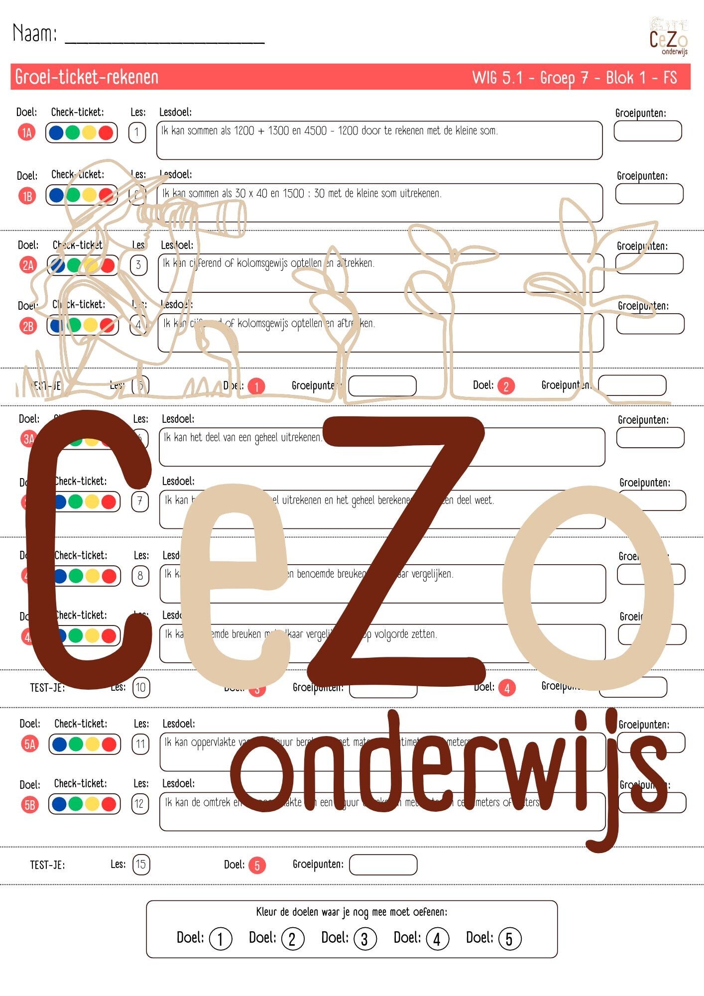 Groei-ticket - Groep 7 - WIG - Blok 1 t/m 9 - 5.1