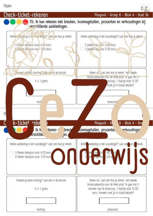 Check-ticket - Groep 8 - Pluspunt - Blok 4 - 4.1